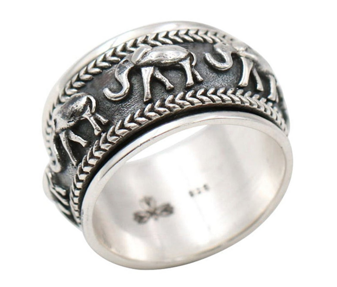 ELEPHANT SONG Sterling Silver Meditation Spinner Ring