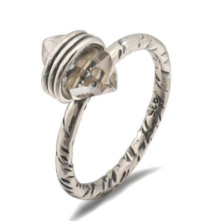 Limited Edition HERKIMER DIAMOND Quartz 925 Silver Ring One of a Kind