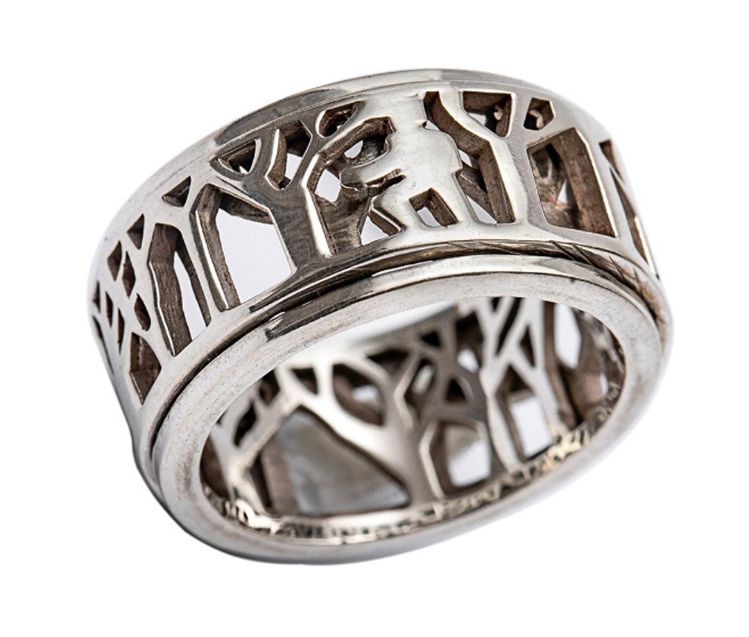 MAN IN NATURE 925 Silver Meditation Spinner Ring Embark On A Journey Of Walking Meditation
