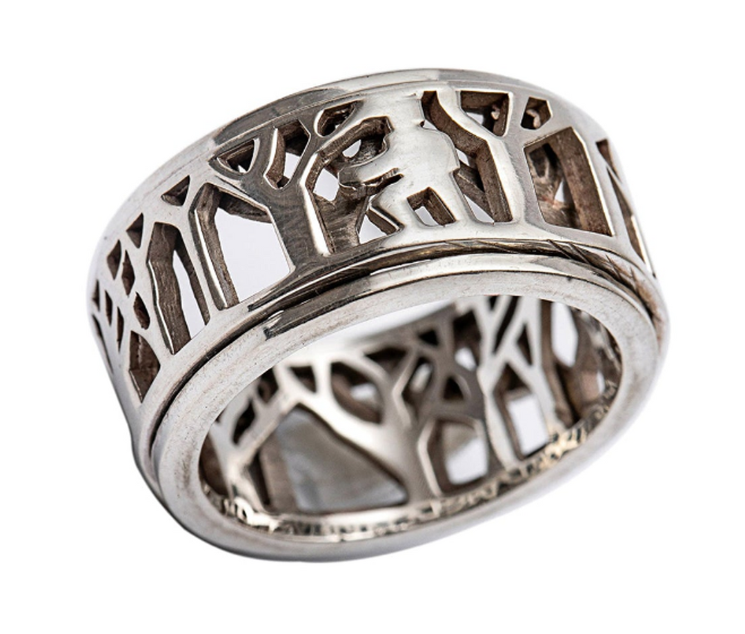 MAN IN NATURE Sterling Silver Meditation Spinner Ring