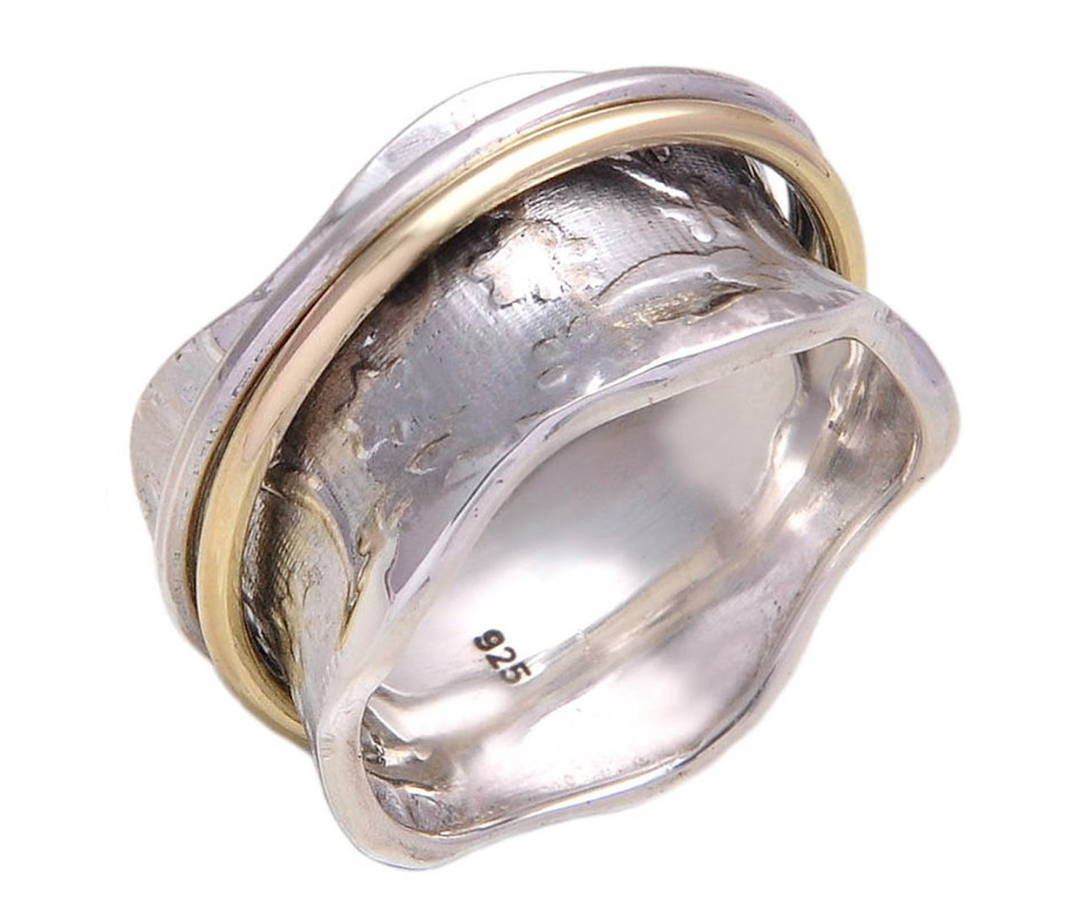 MEADOW 925 Silver Spinner Ring Raised Flowers in the Silver Base Ring Sweet  Fresh