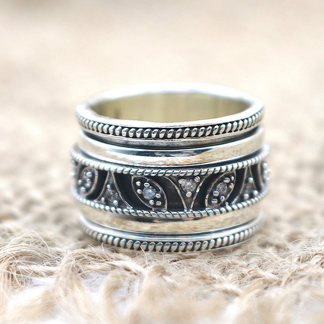 Taj Mahal Meditation Spinner Ring Sterling Silver