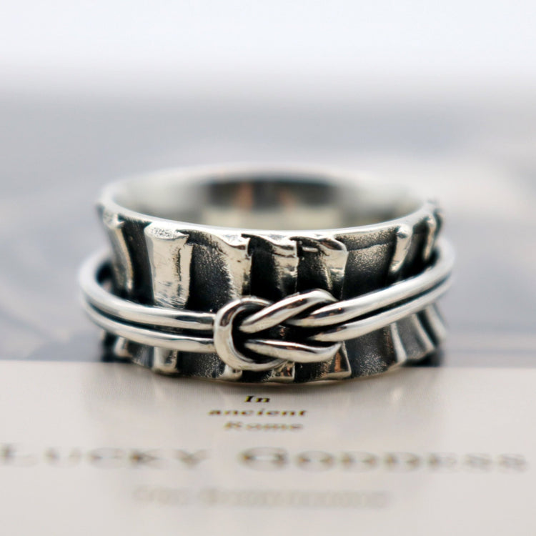 Connected Knot Meditation Spinner Ring Sterling Silver