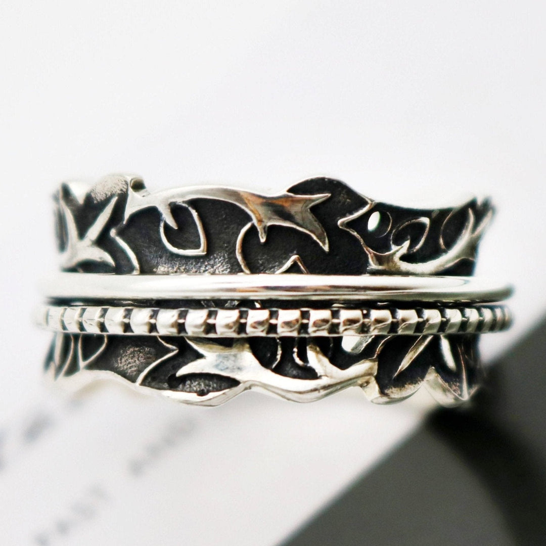 Sterling Silver Joy & Abundance Meditation Spinner Ring