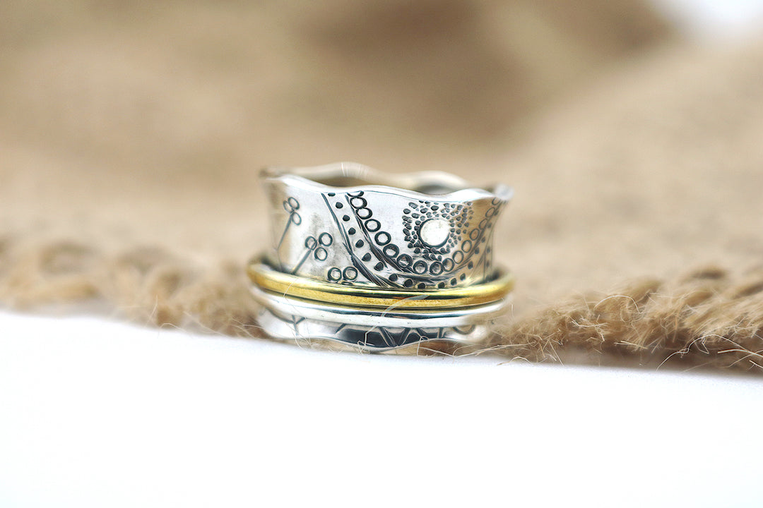 Sun Worship Meditation Spinner Ring