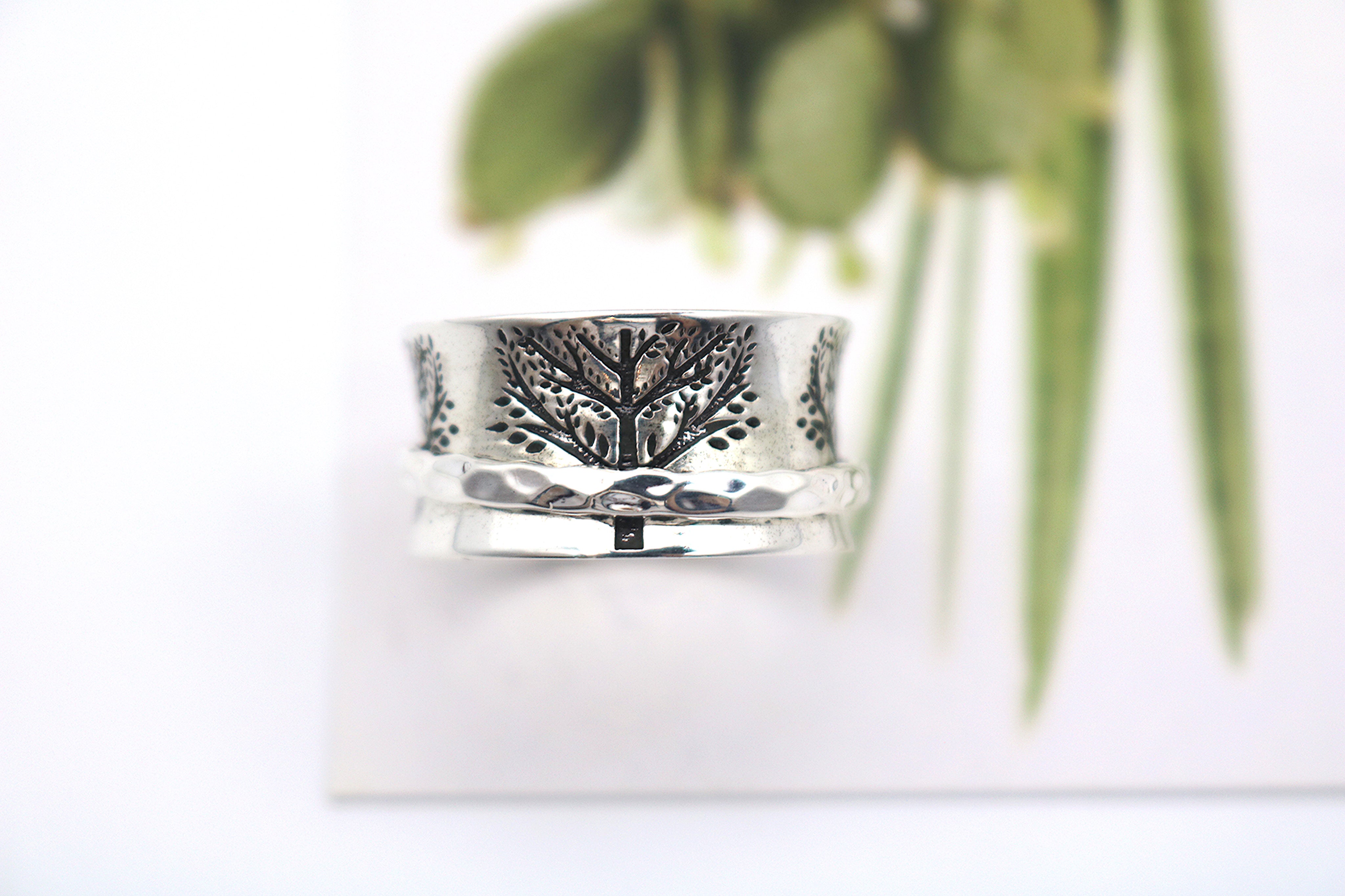 Fortitude Meditation Spinner Ring  Sterling Silver