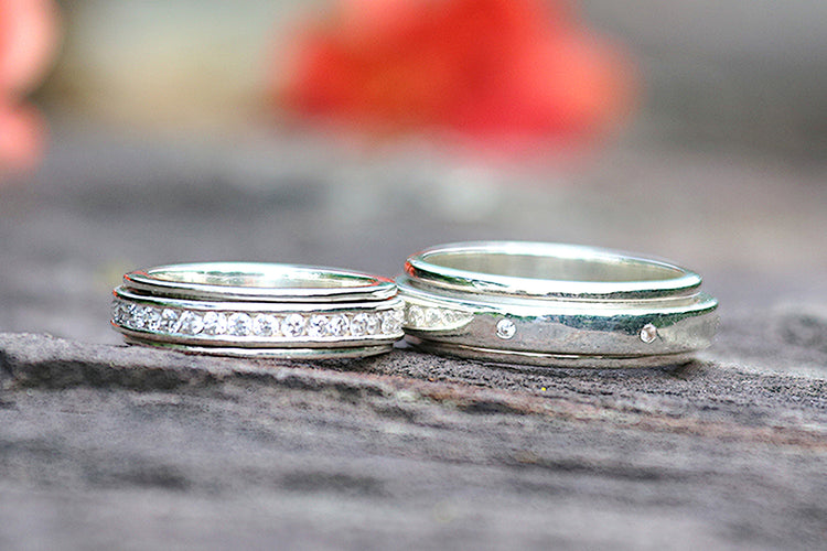 Sterling Silver Super Nova Meditation Spinner Ring