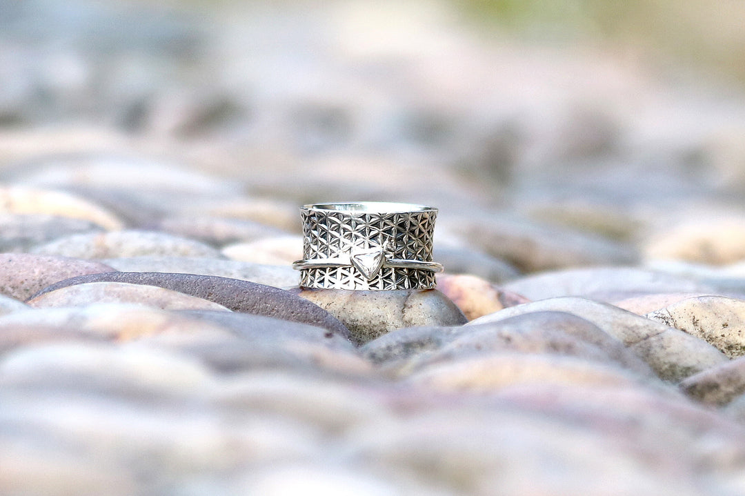 Geometric Trillian Sterling Silver Spinner Ring