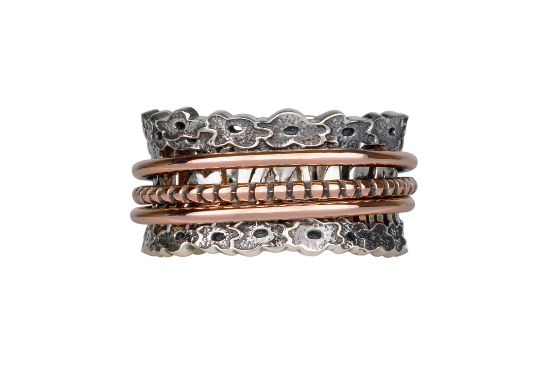 POPPY 925 Silver Spinner Ring In Flanders Fields Inspired Remembrance Day Ring