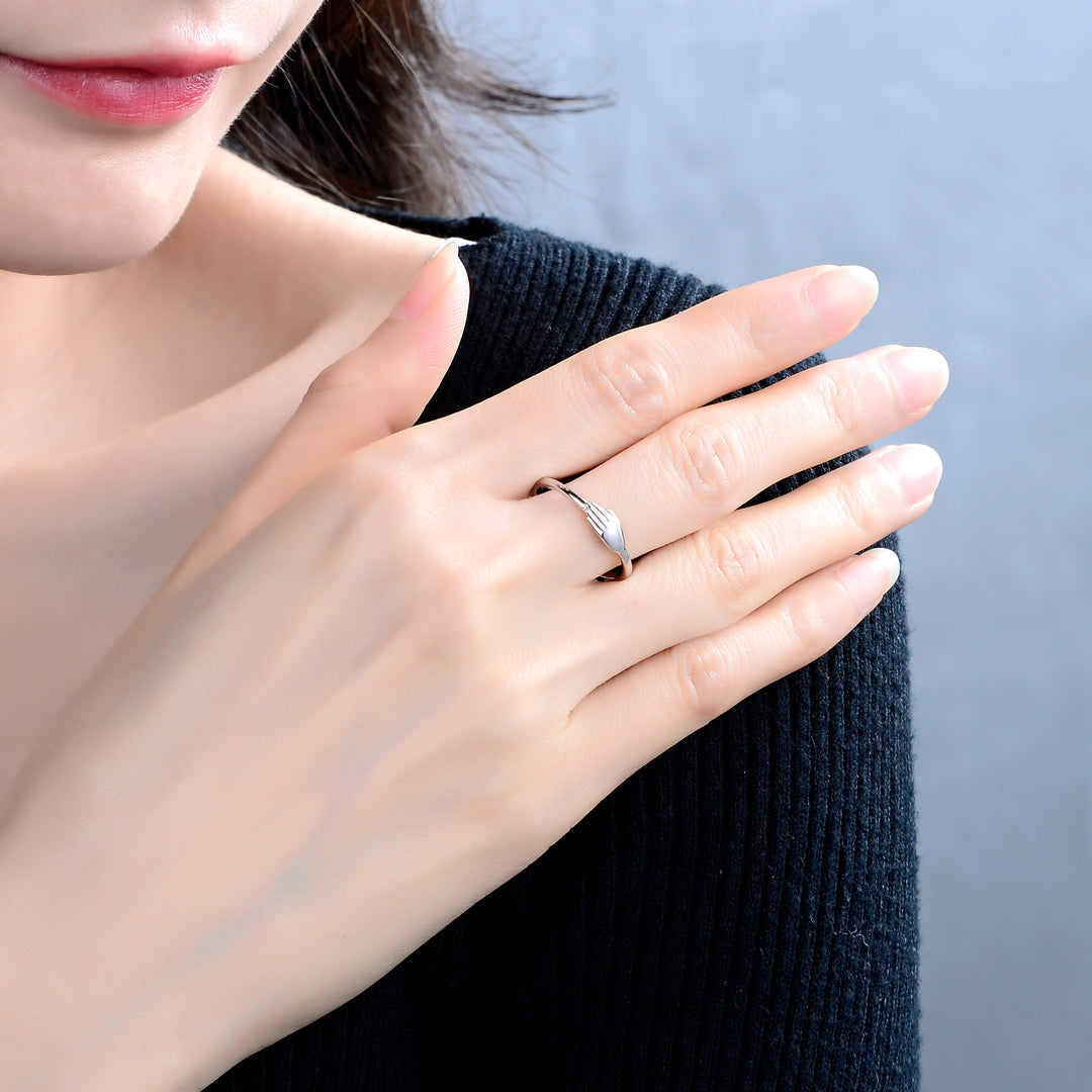Hidden Diamond Stacking Ring Sterling Silver