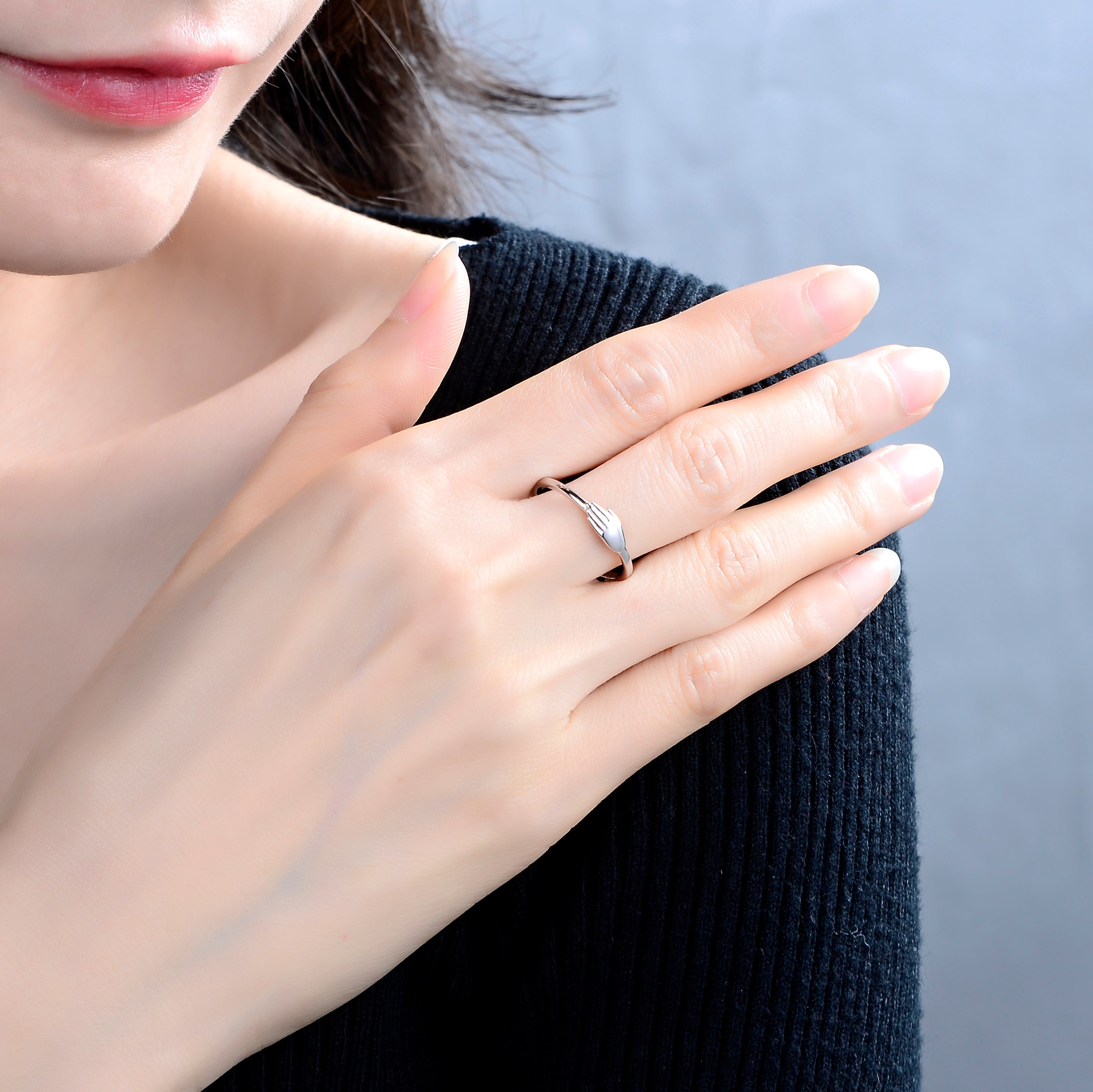 Hidden Diamond Stacking Ring Sterling Silver