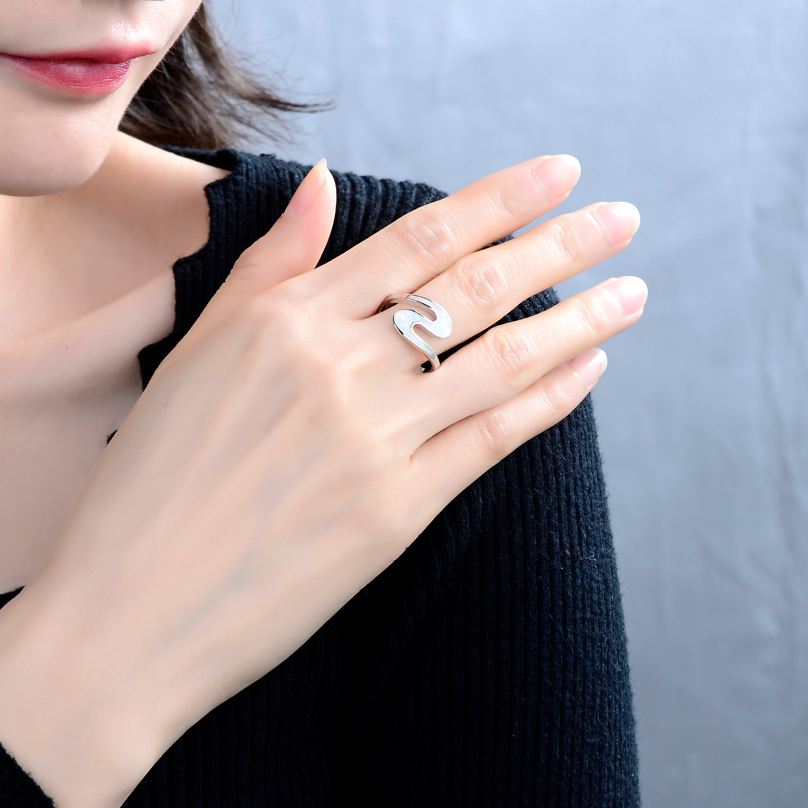 Swirly Stacking Ring Sterling Silver