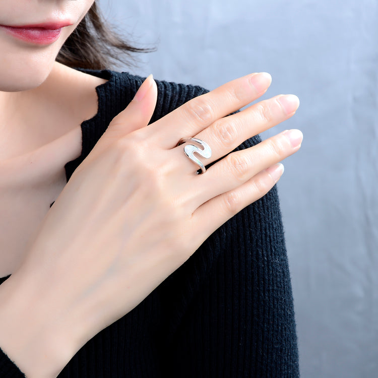 Swirly Stacking Ring Sterling Silver