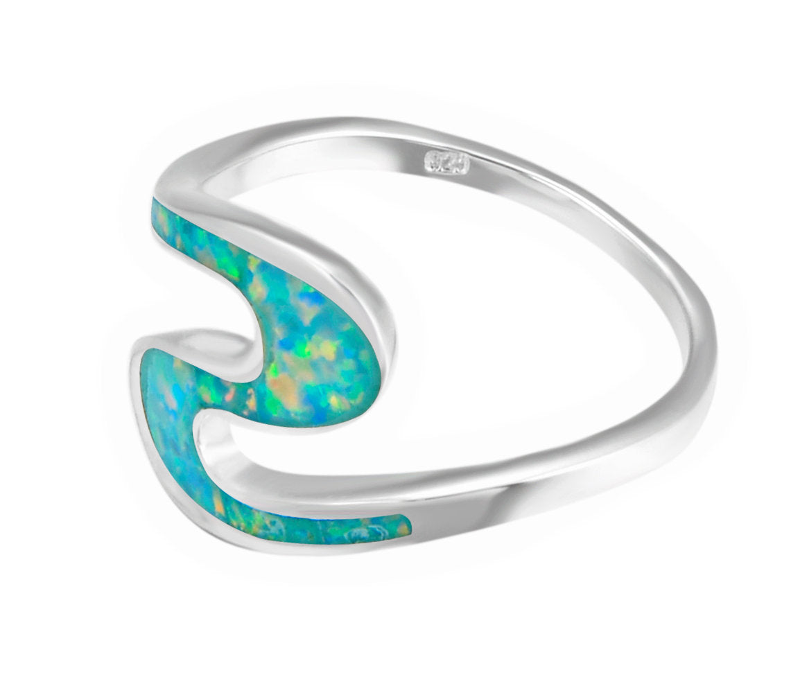 Swirly  Stacking Ring Ocean Green Shade