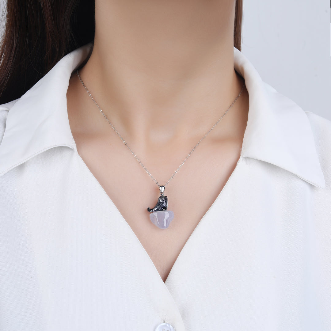 Energy Stone Sterling Silver SEAL Pendant AAP02