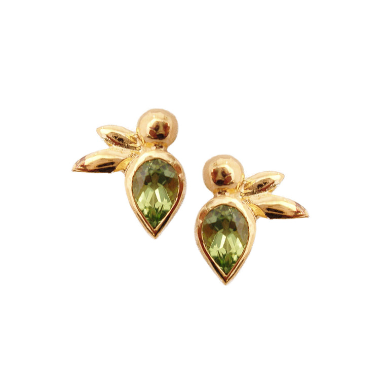 Honey Bee Vermeil Earrings | Peridot