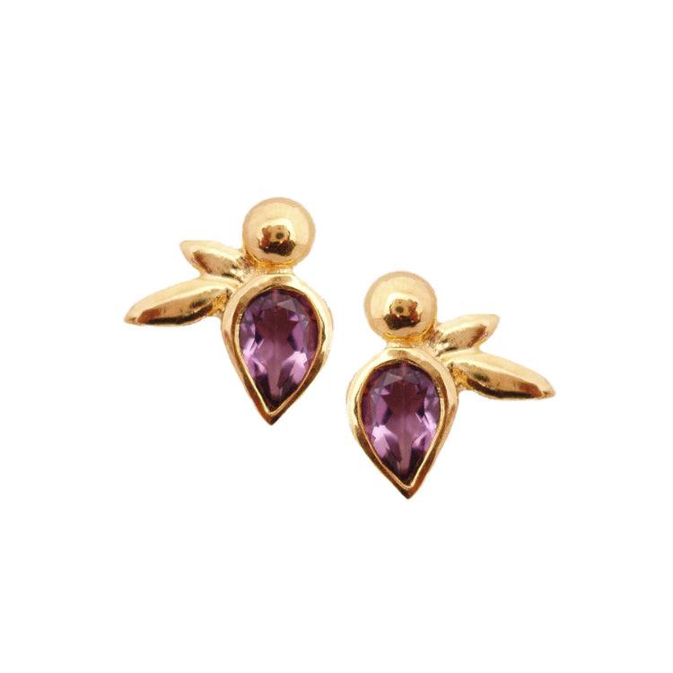 Honey Bee Vermeil Earrings | Amethyst