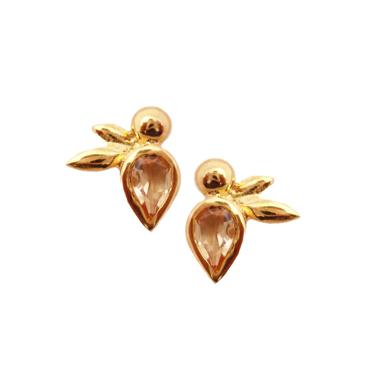 Honey Bee Vermeil Earrings | Citrine