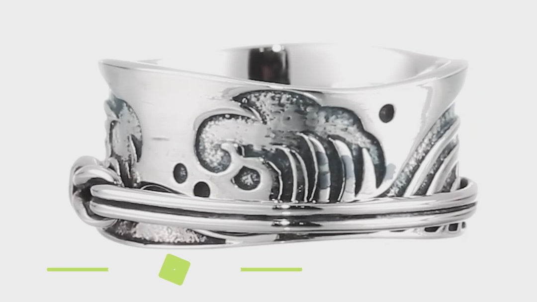 TSUNAMI ART Sterling Silver Spinner Ring