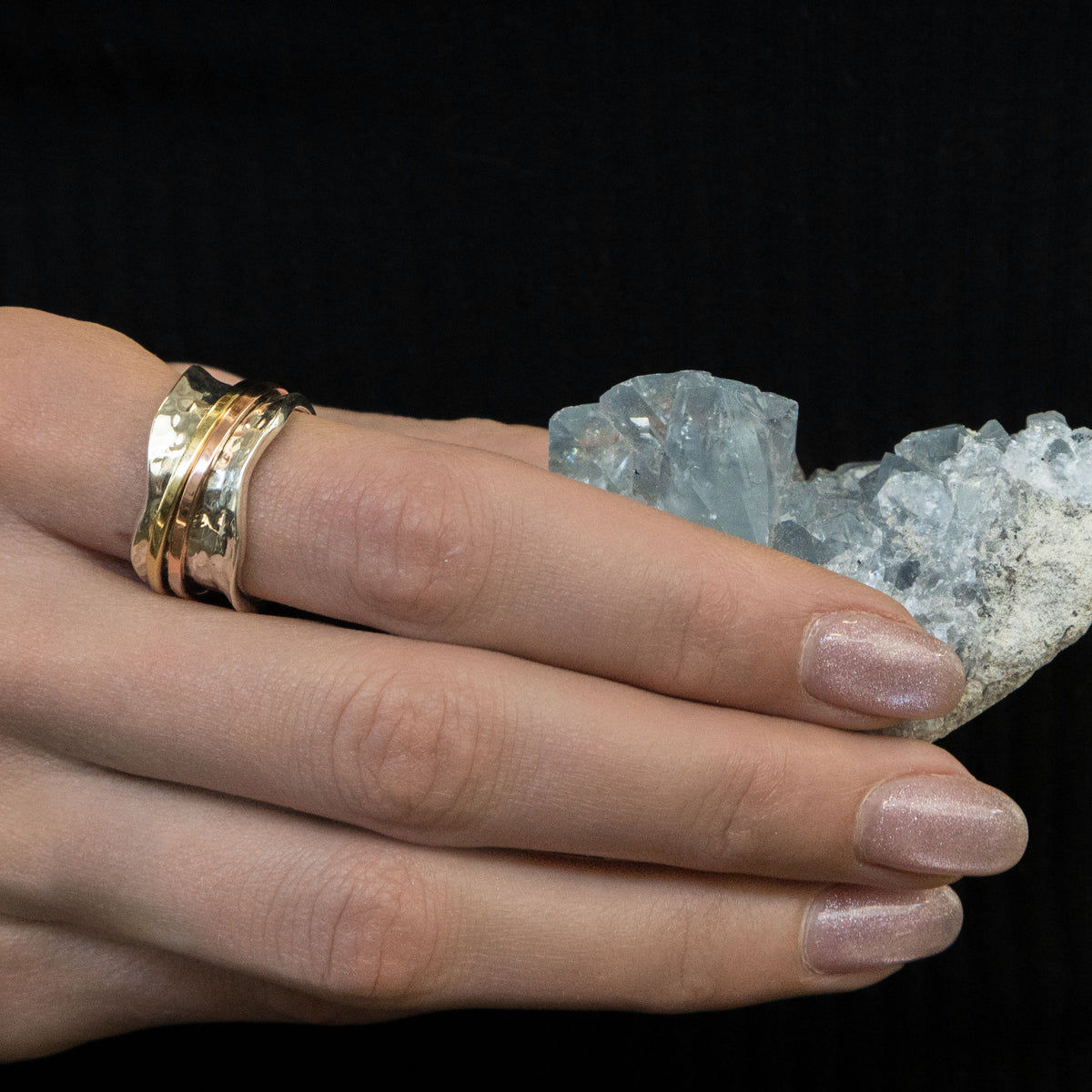 Energy Stone | 925 Sterling Silver Fidget Rings | Spinner Rings