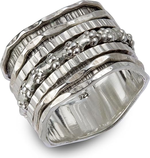 Angelic sterling silver spinner ring by Energy Stone