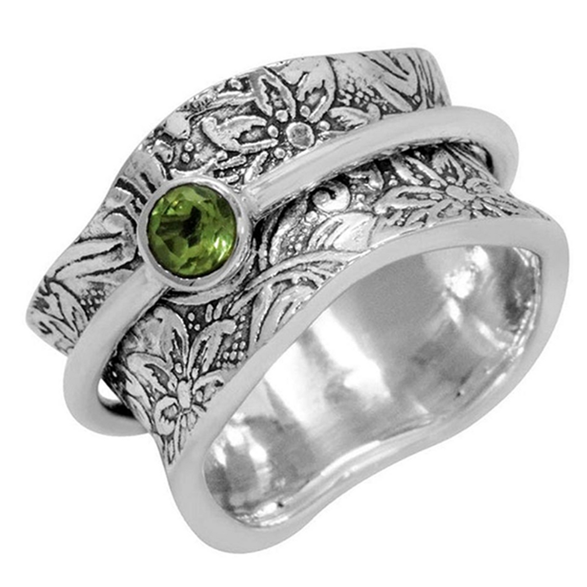 Balance and Beauty gemstone sterling silver spinner ring by Energy Stone