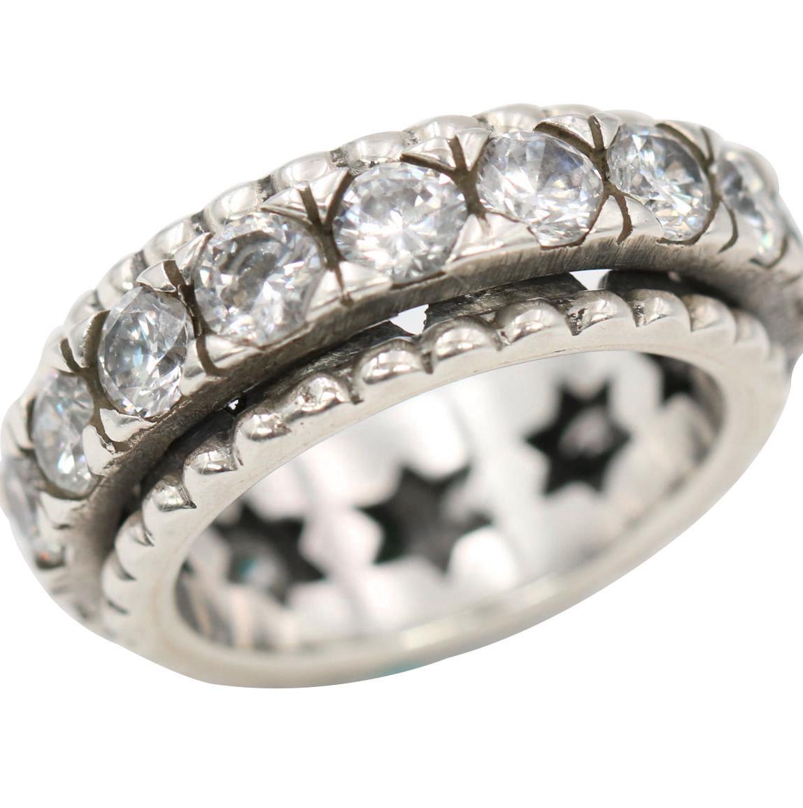Bling Bling sterling silver spinner ring by Energy Stone