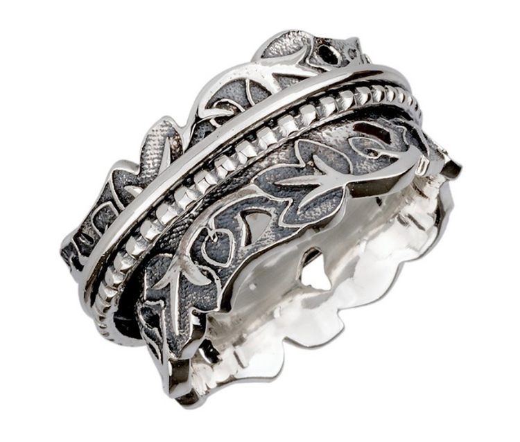 Joy and Abundance sterling silver spinner ring, also known as a fidget ring