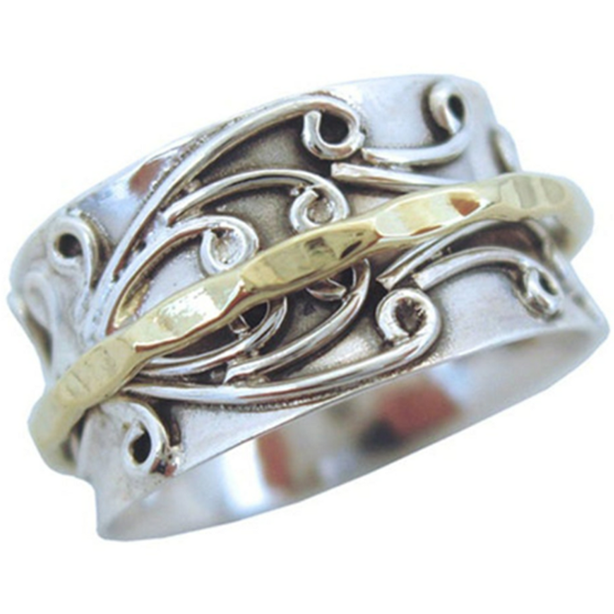 Radha sterling silver spinner ring by Energy Stone
