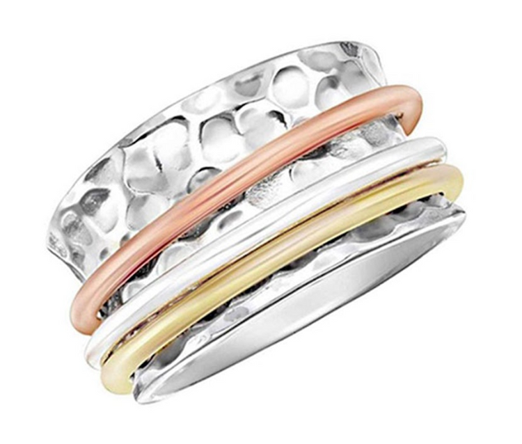 Serenity sterling silver spinner ring, also known as a fidget ring