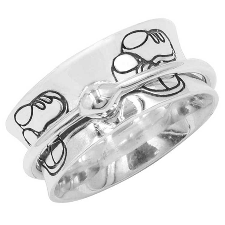 Son sterling silver spinner ring by Energy Stone