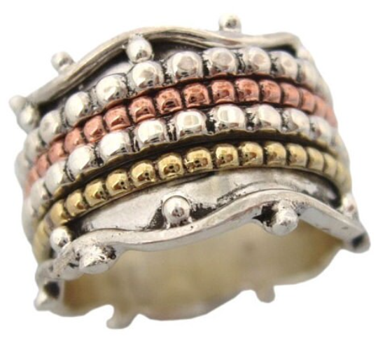 Voyage sterling silver spinner ring, also known as a fidget ring