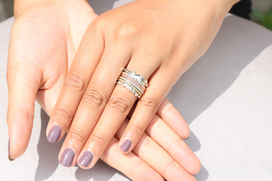 Voyage sterling silver spinner ring, view 4