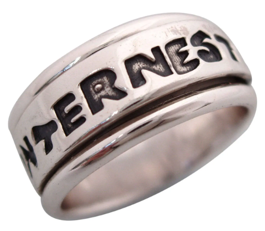 INTERNEST Sterling Silver Meditation Spinning Ring by Energy Stone for Internet Nester