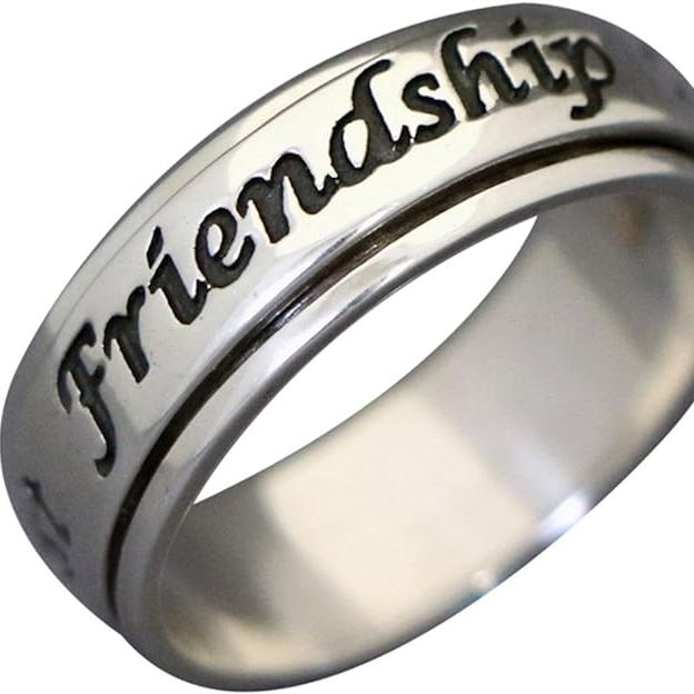 Friendship sterling silver spinner ring by Energy Stone