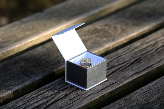 Lotus Peace sterling silver spinner ring, view 6