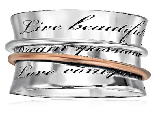 Beau Life sterling silver spinner ring, also known as a fidget ring
