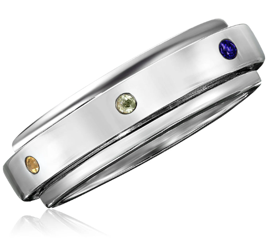 North Star sterling silver spinner ring, view 4
