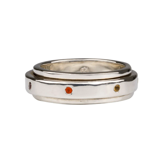 North Star sterling silver spinner ring, also known as a fidget ring