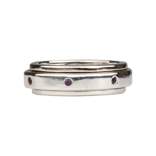 North Star sterling silver spinner ring, view 3