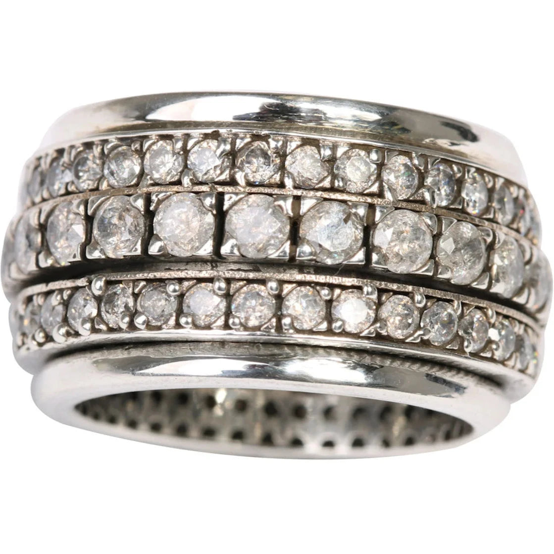 Statement sterling silver spinner ring by Energy Stone