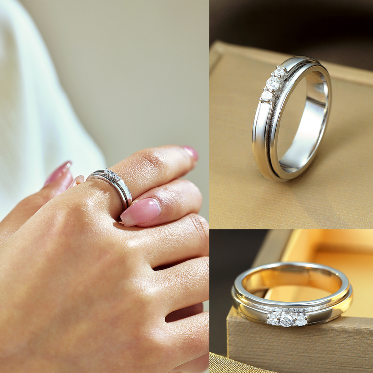 Mode sterling silver spinner ring, view 4