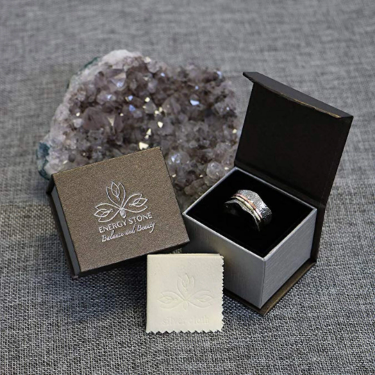Elegance sterling silver spinner ring, also known as a fidget ring