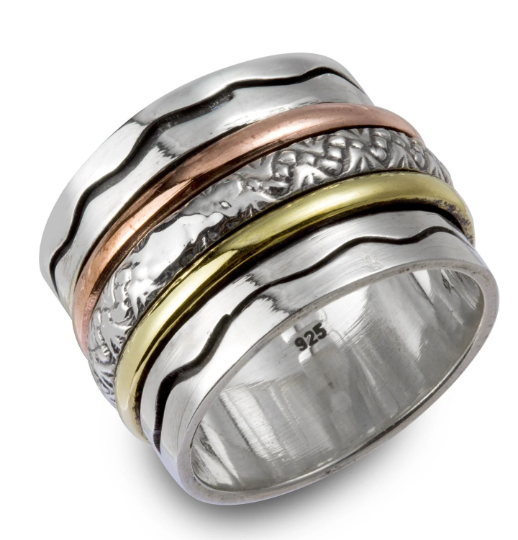 Radiance sterling silver spinner ring by Energy Stone