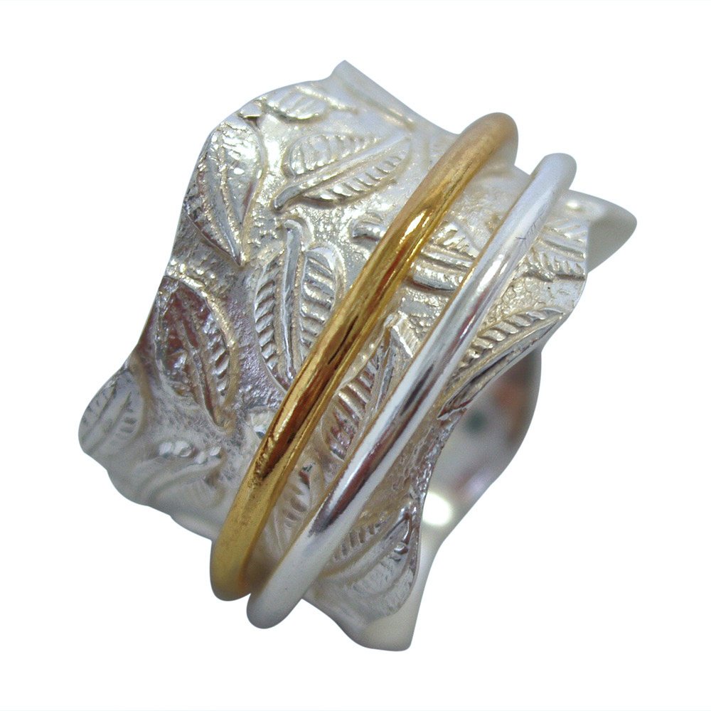 FORAGE White Sterling Silver Meditation Spinner Ring for Women