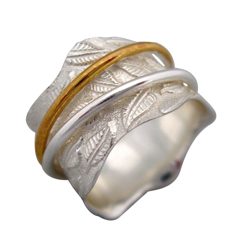 FORAGE White Sterling Silver Meditation Spinner Ring for Women