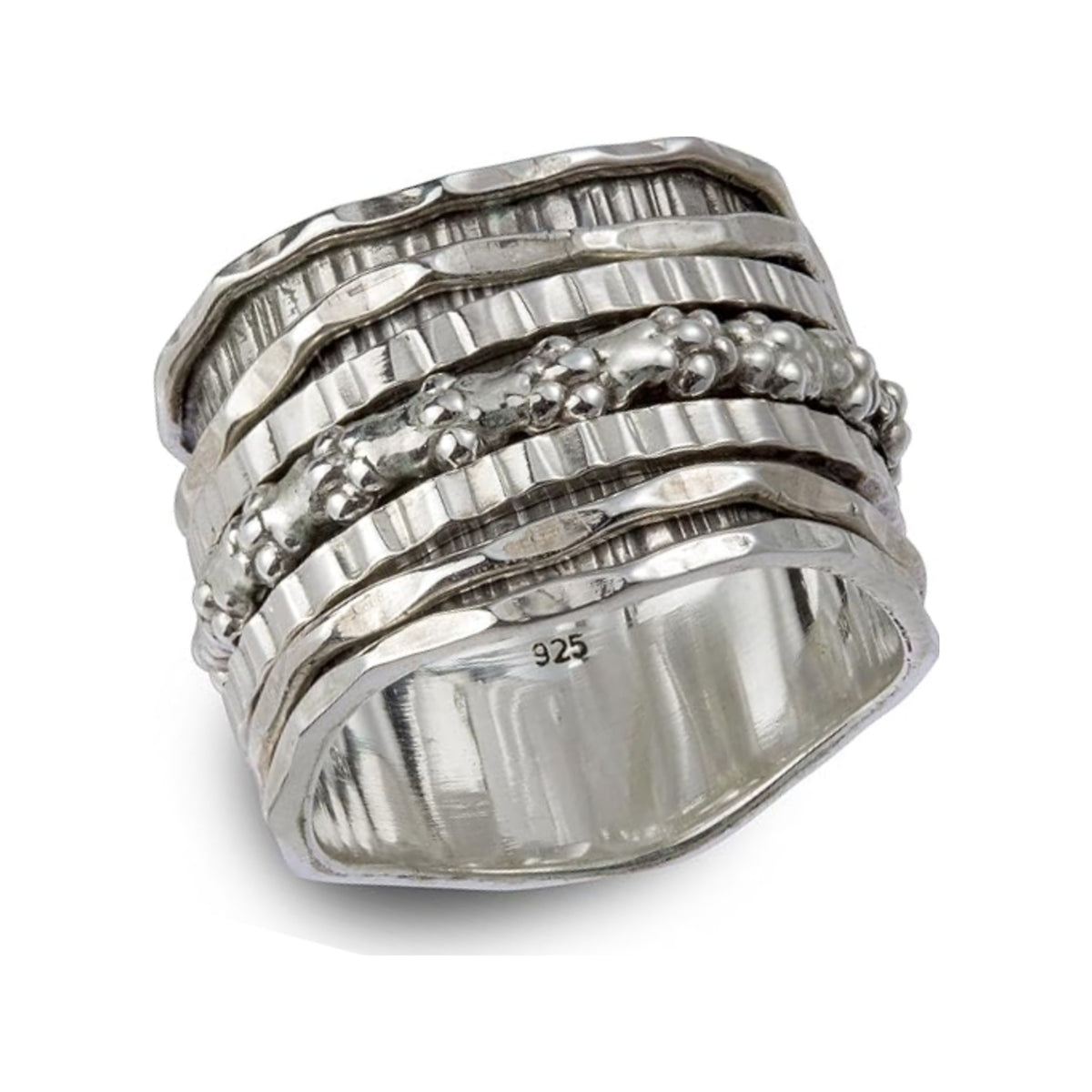 Angelic sterling silver spinner ring by Energy Stone