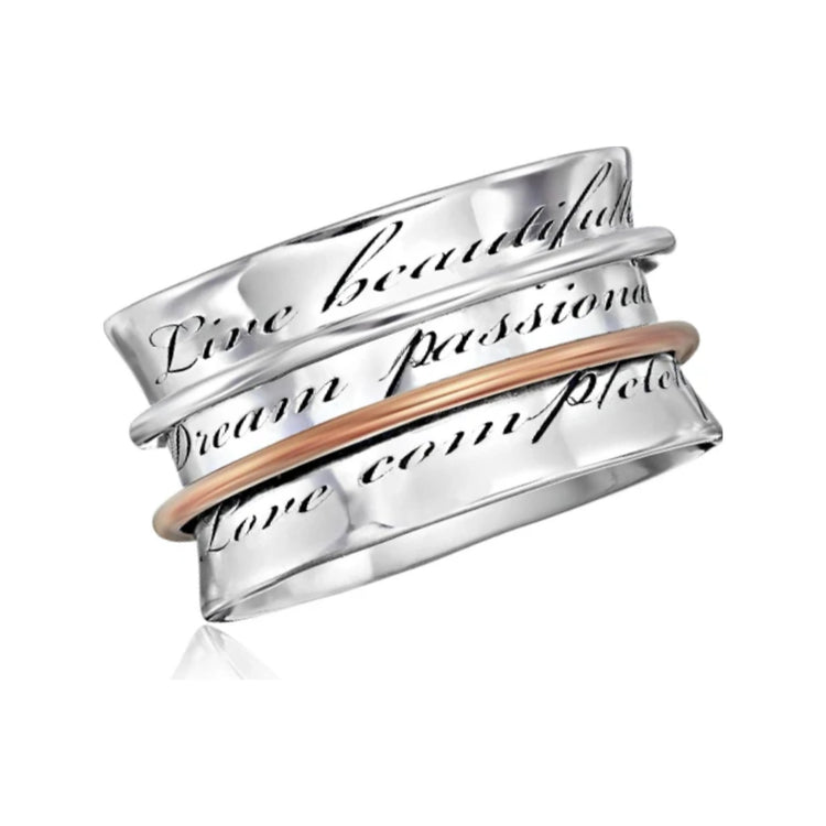 Beau Life sterling silver spinner ring by Energy Stone
