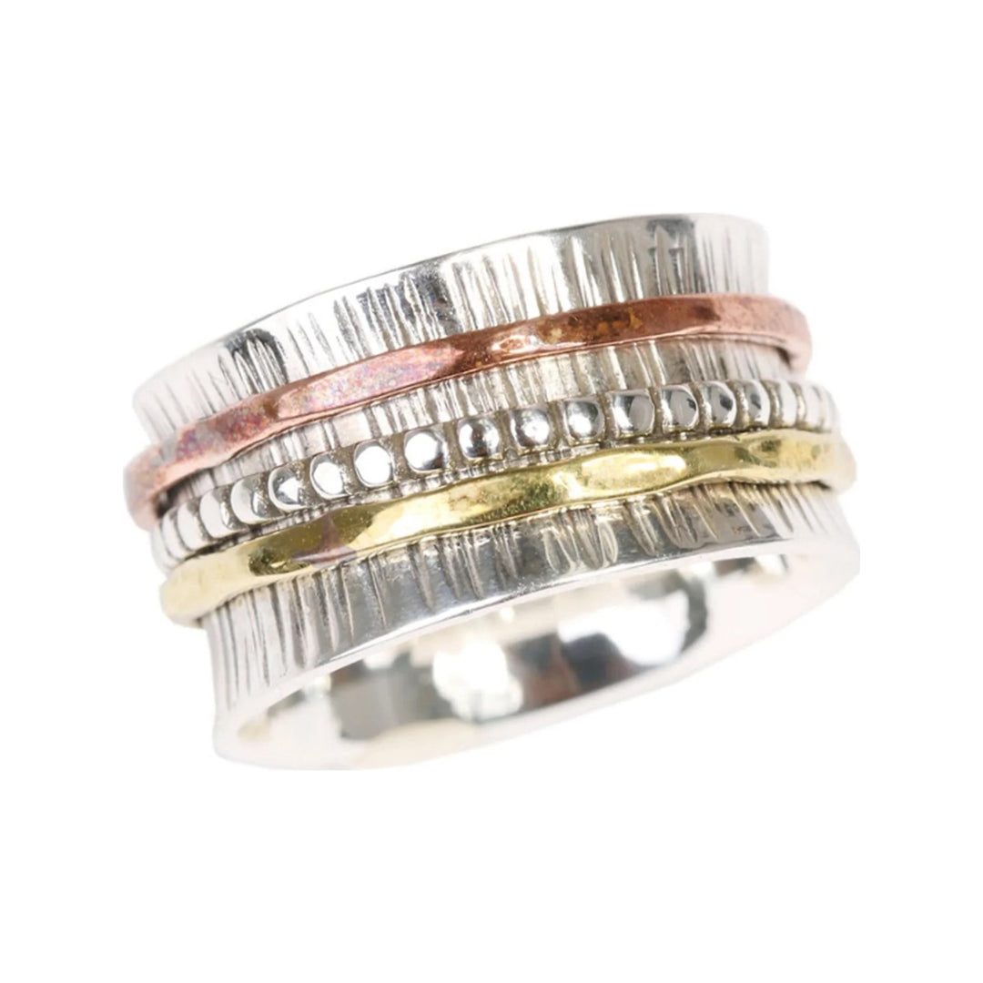 Beautiful Imperfection sterling silver spinner ring by Energy Stone