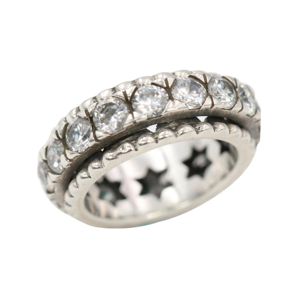 Bling Bling sterling silver spinner ring by Energy Stone